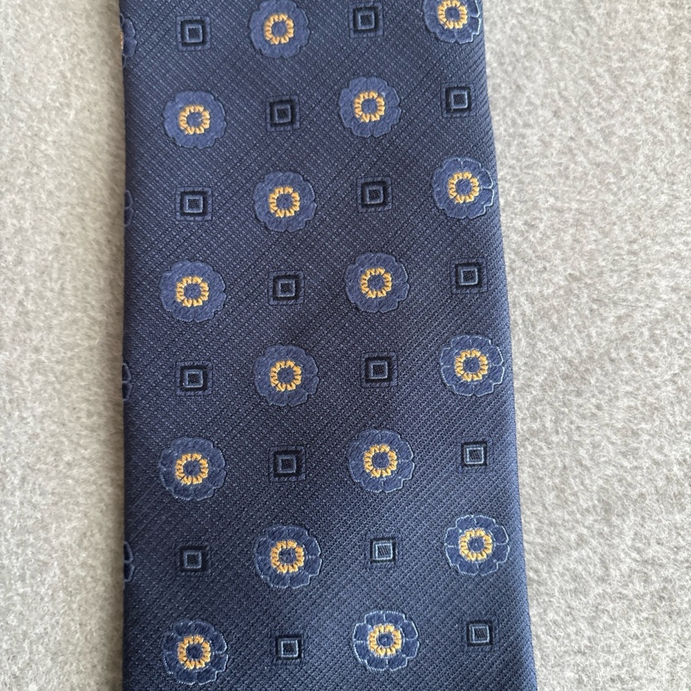 Joseph Abboud Blue and‎ Gold Geometric Tie